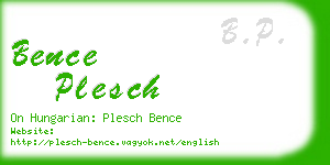 bence plesch business card